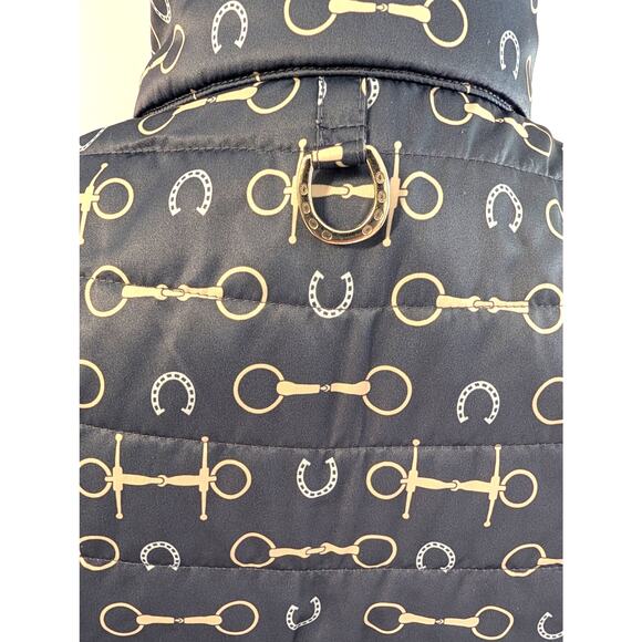 Ariat Tek Vest Ariatkek Quilted Riding Barn Vest Blue Snaffle Bit Pattern XS - Picture 11 of 12